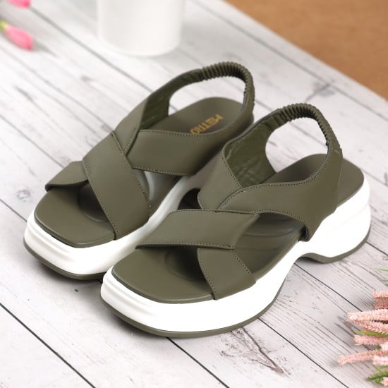 Women Green Casual Sandals