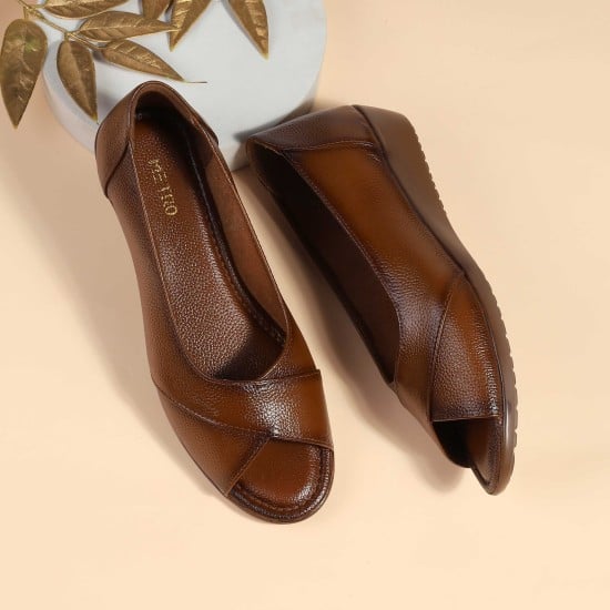 Women Rust Casual Peep Toes