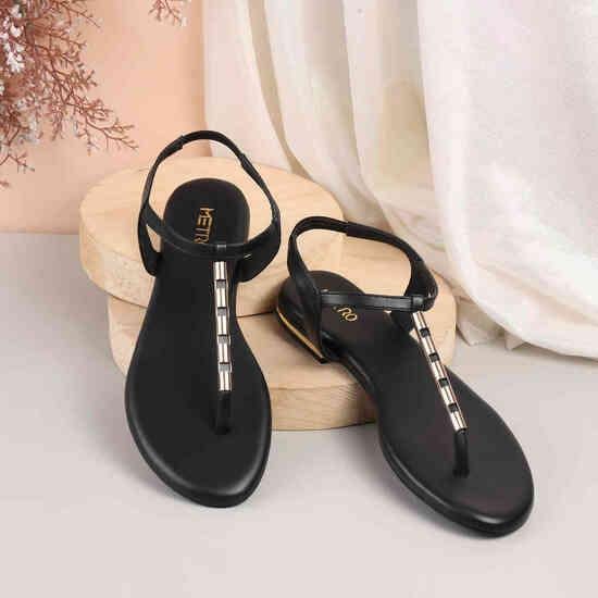 Women Black Casual Sandals