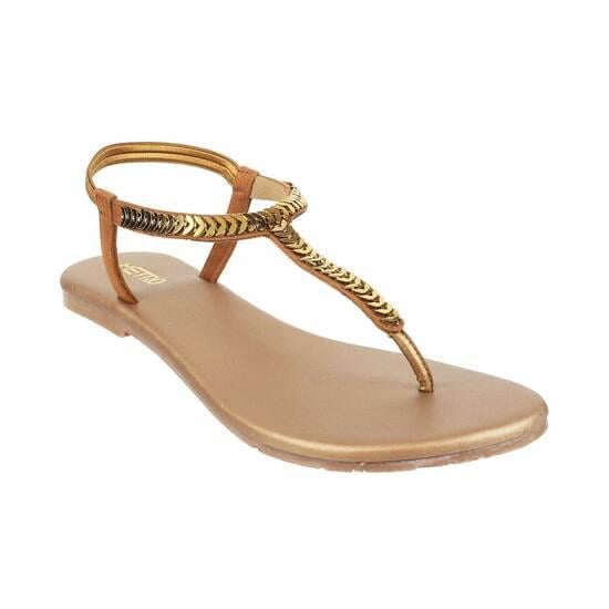 Women Antique-Gold Casual Sandals