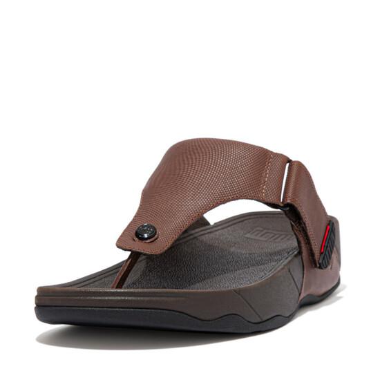 Trakk II Embossed-Leather Toe-Post Sandals