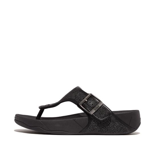 Trakk II Mens Buckle Two-Tone Canvas Toe-Thongs