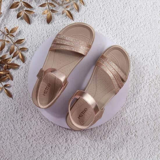 Women Rose-Gold Casual Sandals