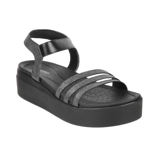 Women Gun-Metal Casual Sandals