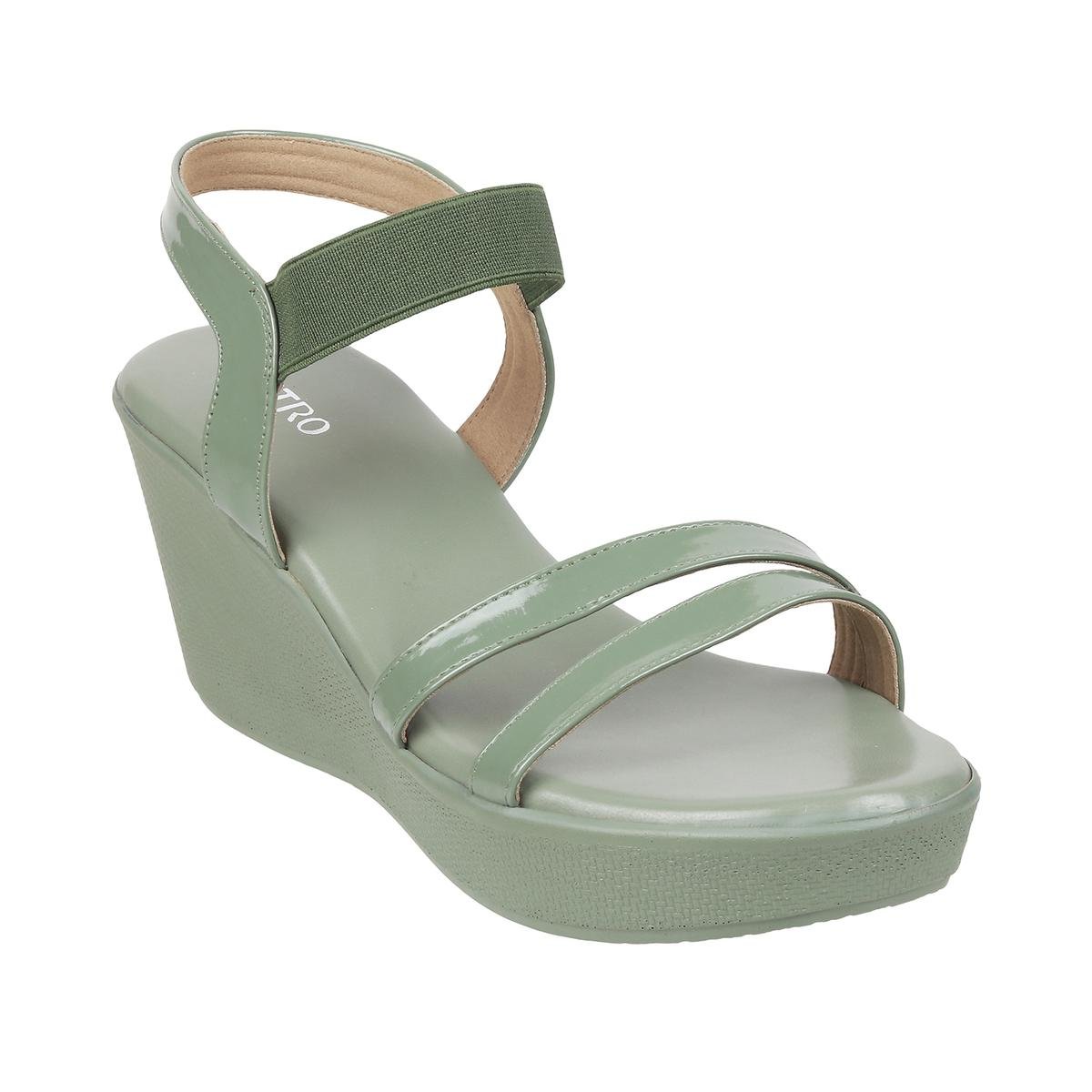 Buy OZURI Women's Wedge Heeled Gunmetal Fashion Sandals Online - Get 35% Off