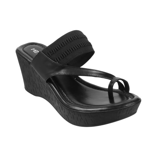 Women Black Casual Slip Ons