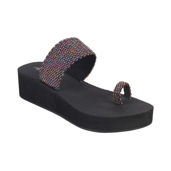 Women Black Casual Slip Ons