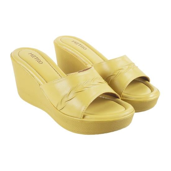 Women Yellow Casual Slip Ons