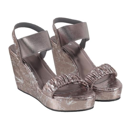 Women Gun-Metal Casual Sandals