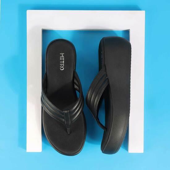 Women Black Casual Slip Ons