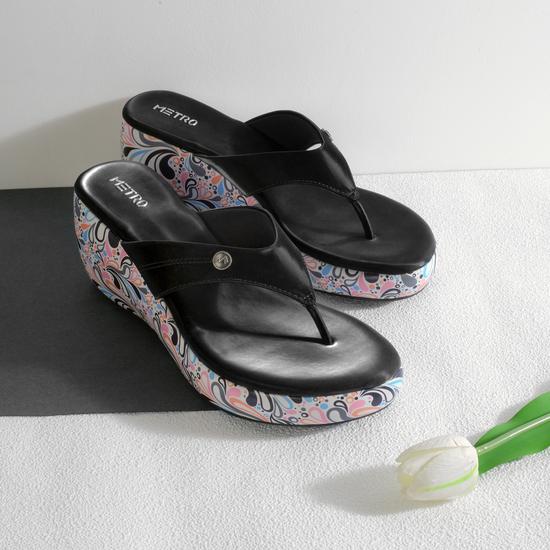 Women Black Casual Slippers