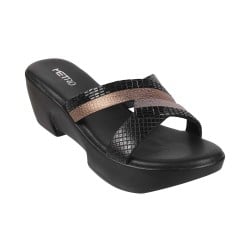Women Black Casual Slip Ons
