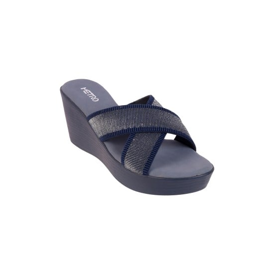 Women Blue Casual Slippers