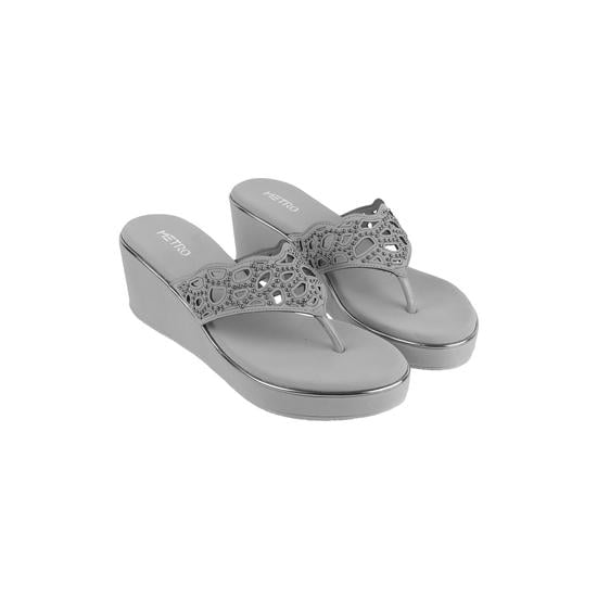 Women Grey Casual Slippers