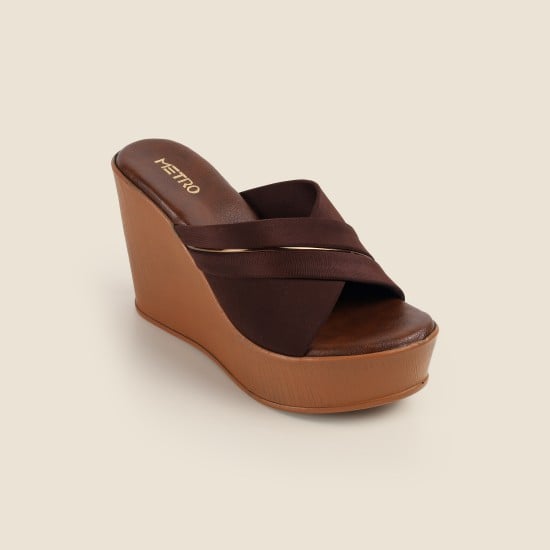 Women Brown Casual Slip Ons