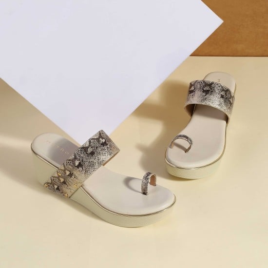 Women Beige Casual Slip Ons