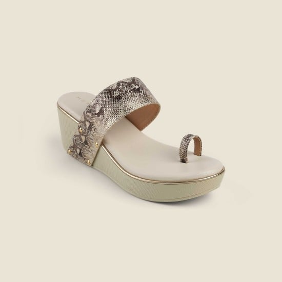 Women Beige Casual Slip Ons