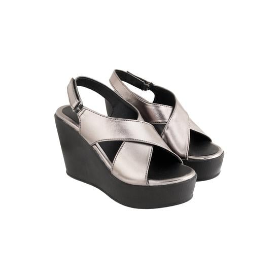 Women Gun-metal Casual Sandals