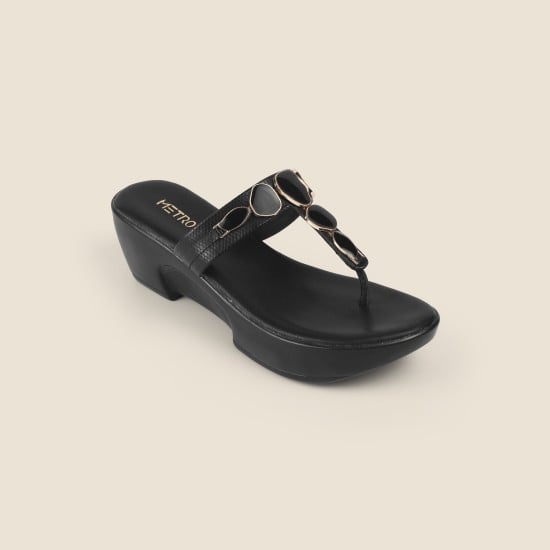 Women Black Casual Slip Ons