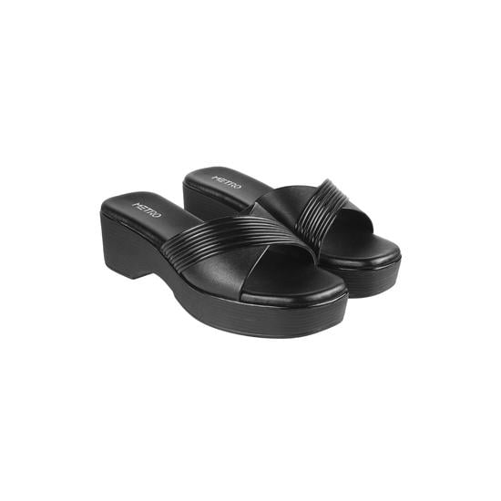 Women Black Casual Slip Ons