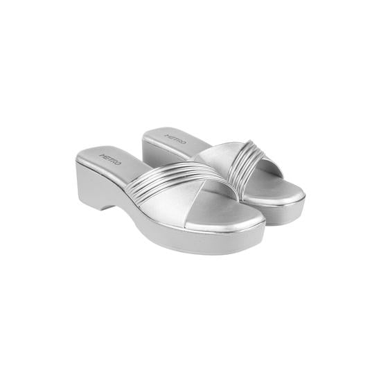 Women Silver Casual Slip Ons