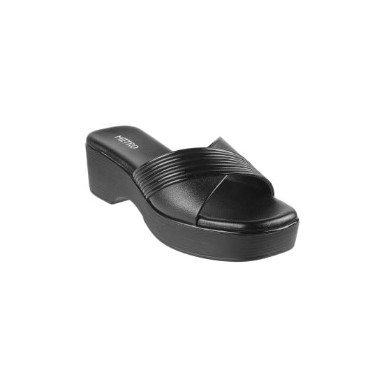 Women Black Casual Slip Ons