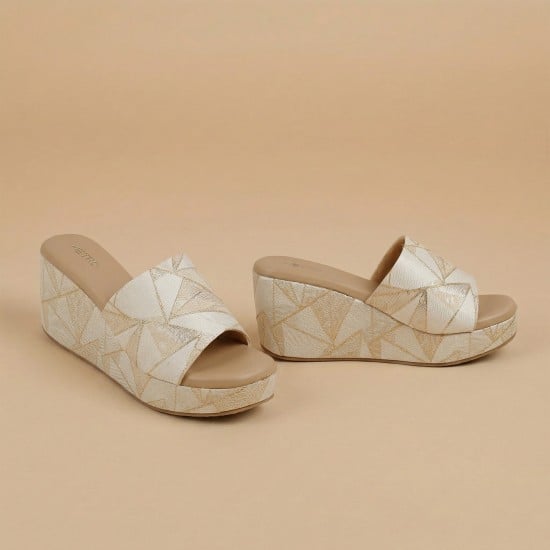 Women Gold Casual Slip Ons