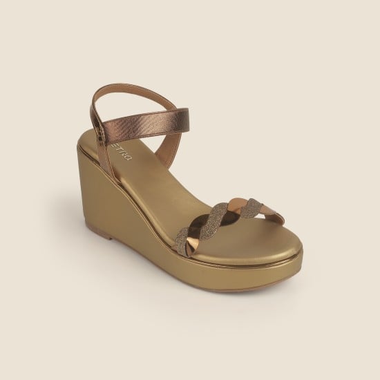 Women Antic-gold Casual Sandals