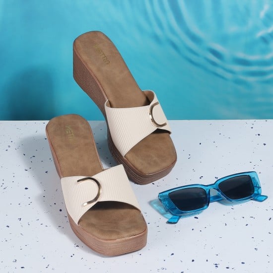 Women Beige Casual Slip Ons