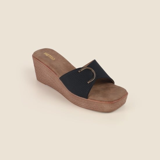 Women Black Casual Slip Ons