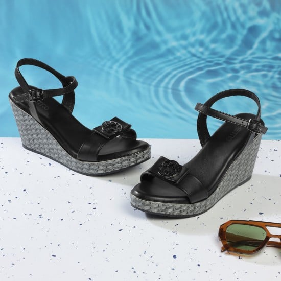 Women Black Casual Sandals