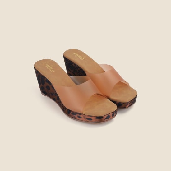 Women Tan Casual Slip Ons