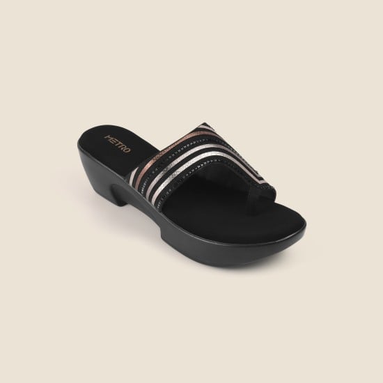 Women Black Casual Slip Ons
