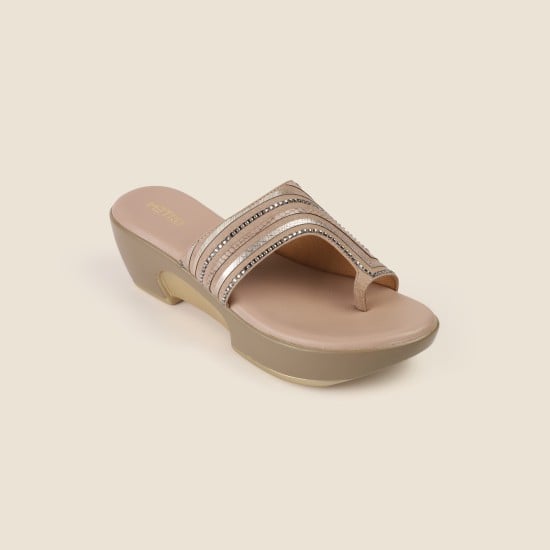 Women Peach Casual Slip Ons