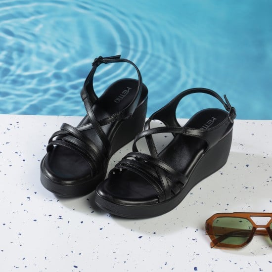 Women Black Casual Sandals