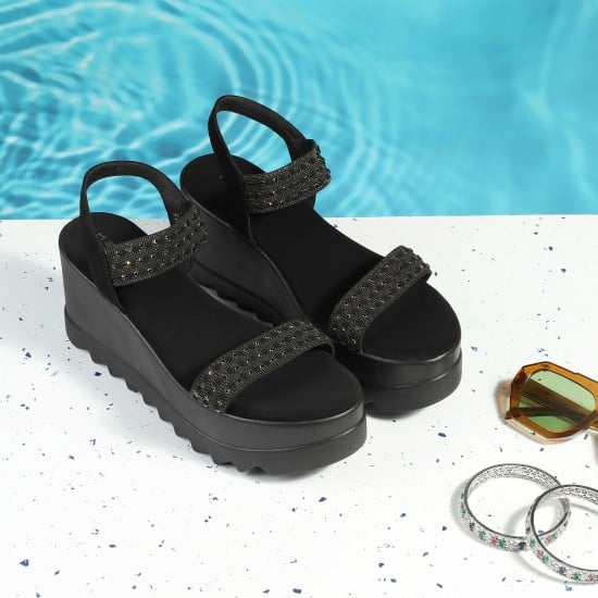 Women Black Casual Sandals