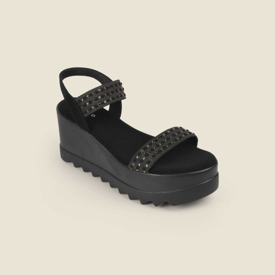 Women Black Casual Sandals