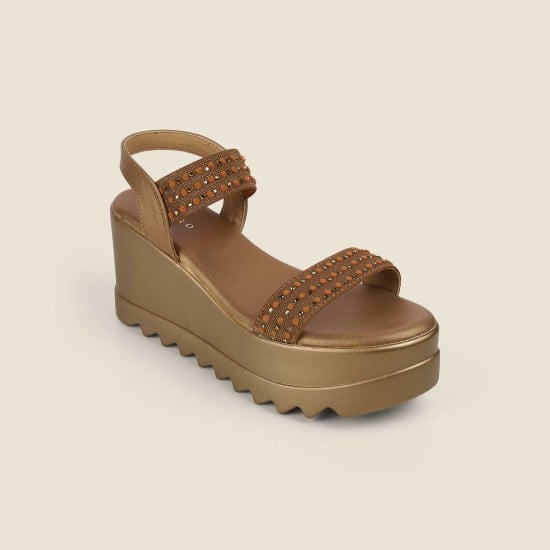 Women Antic-gold Casual Sandals