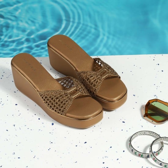 Women Antic-gold Casual Slip Ons