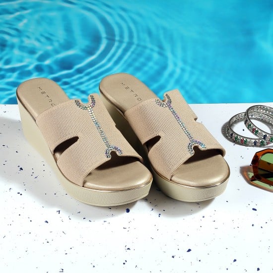 Women Beige Casual Slip Ons