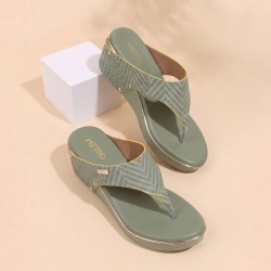 Women Green Casual Slippers