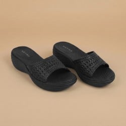 Women Black Casual Slip Ons