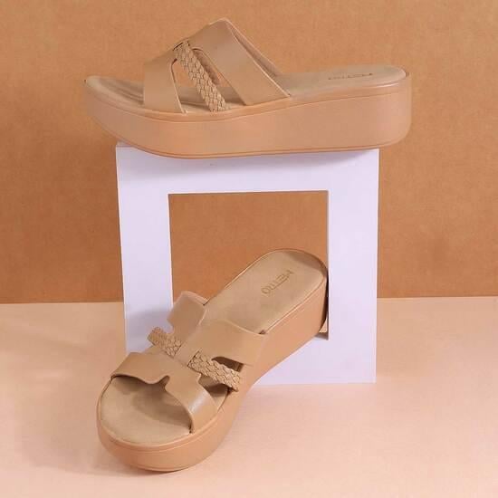 Women Beige Casual Sandals