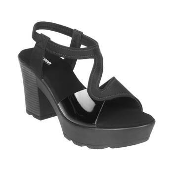 Buy Metro Womens Black StilettosMetro Black Synthetic Printed Kitten Heels  Online