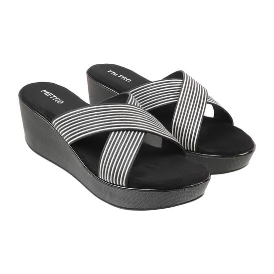 Women Black Casual Slip Ons