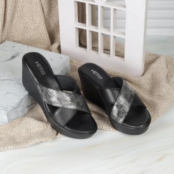 Women Black Casual Slip Ons