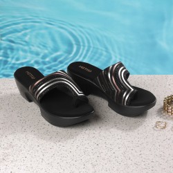 Women Black Casual Slip Ons