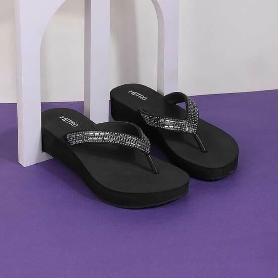 Women Black Casual Slippers