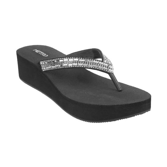 Women Black Casual Slippers