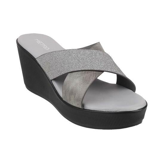 Women Grey Casual Slides